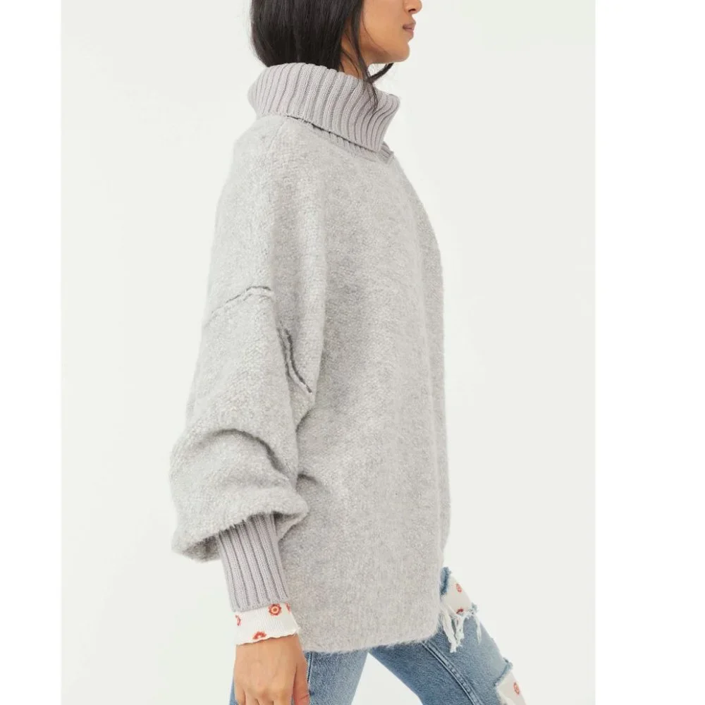 đLAST CHANCEđ NWT Free People Milo Pullover / Heather Grey - Picture 3 of 10